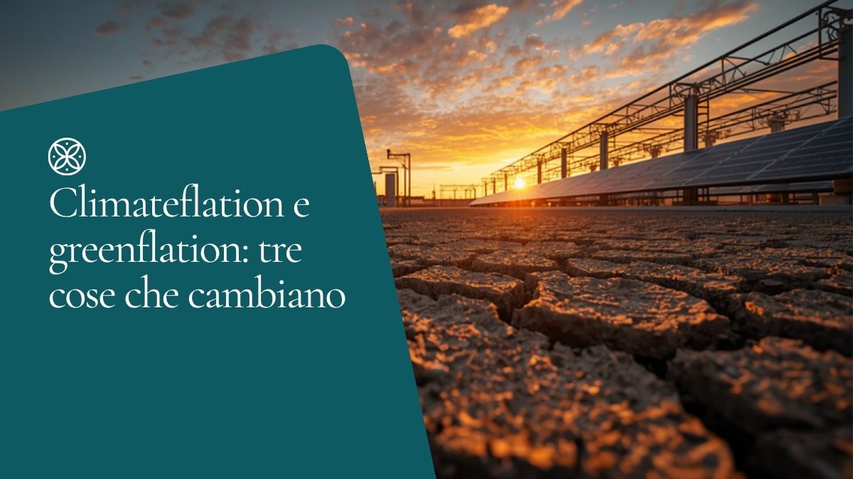 Terreno crepato dalla siccità con un impianto solare al tramonto
